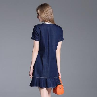 ĐẦM JEAN SUÔNG ĐUÔI CÁ CHỈ VIỀN NGÔI SAO - NJ925